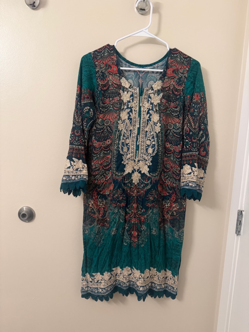 Pakistani Emerald Green Embroidered Women's Dress